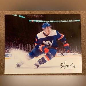 Mathew Barzal Autographed Photo New York Islanders 8.5x11
